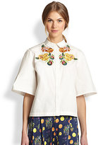 Thumbnail for your product : Suno Fruit-Embroidered Boxy Cotton Shirt