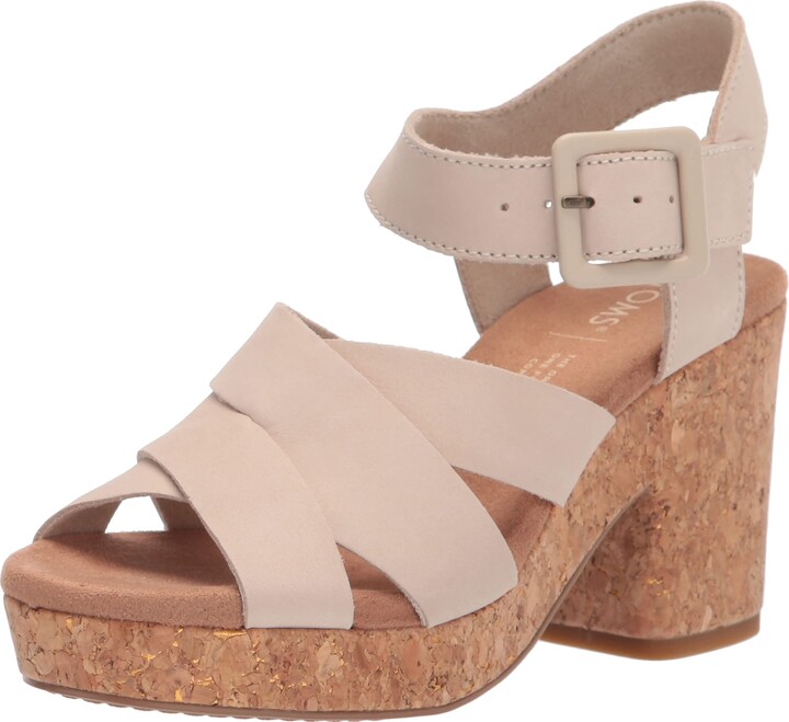 Toms Heeled Strappy Sandal Macadamia - ShopStyle