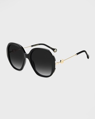 Carolina Herrera Monogram Square Acetate & Stainless Steel Sunglasses
