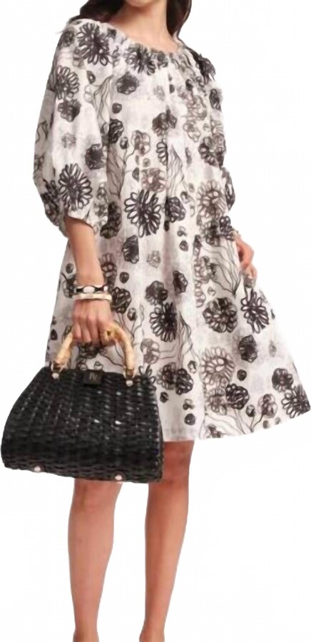 Frances Valentine Black White Flower Dress