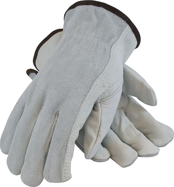 PIP 68-PK-161SB Leather Gloves, Medium, Gray (179956)