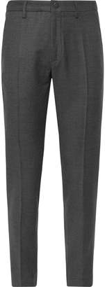 Incotex Dark-Grey Tapered Wool-Blend Trousers