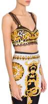 Thumbnail for your product : Versace Lace Trimmed Silk Bra Top