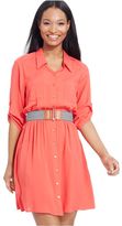 Thumbnail for your product : Amy Byer BCX Juniors' Belted Shirtdress