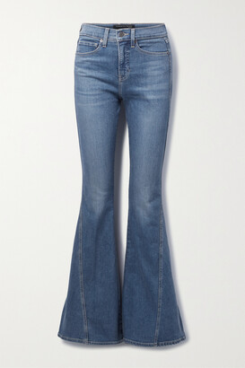 High Rise Flare Leg Jeans in Midnight Shade