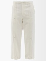 Thumbnail for your product : Kuro Embroidered And Ladder-lace Linen Trousers - White