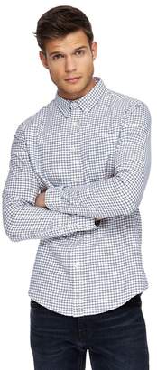 Red Herring White Checked Long Sleeve Oxford Shirt