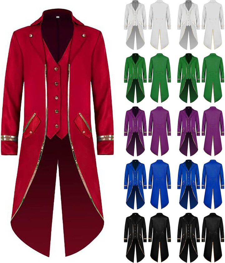 Arestory Gothic Men's Vintage Tailcoat Tuxedo Jacket Steampunk Retro ...