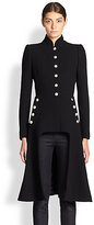 Thumbnail for your product : Alexander McQueen Asymmetrical Wool Crepe Military Coat
