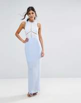 Thumbnail for your product : Elise Ryan Contrast Lace Maxi Dress With Open Back