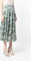 Printed Floral Smocked Skirt In Multi 