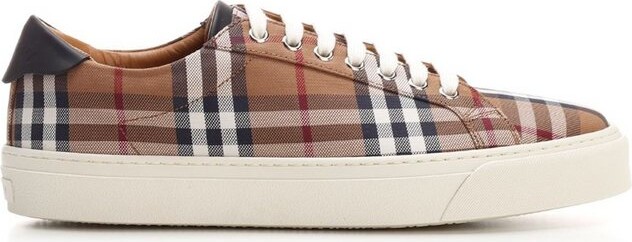 Burberry Classic Check Pattern Lace-Up Sneakers - ShopStyle