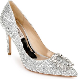 silver heels pointed toe