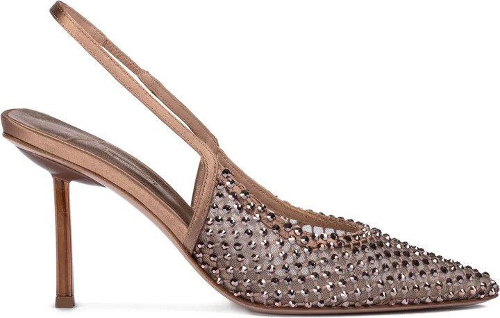 Le Silla 80mm Gilda crystal-embellished slingback pumps