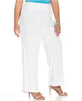 Thumbnail for your product : NY Collection Plus Size Lace-Trim Wide-Leg Pants