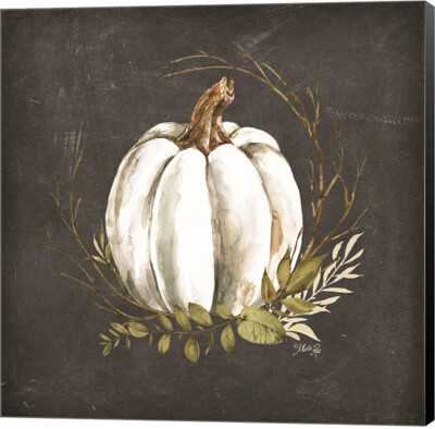 Gracie Oaks White Pumpkin by Marla Rae - Unframed Painting on Canvas