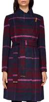 Thumbnail for your product : Ted Baker Fredye Check Long Wrap Coat