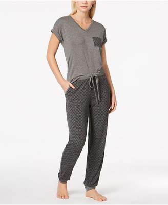 Alfani Contrast-Pocket Pajama Set, Created for Macy's