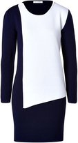Thumbnail for your product : J.W.Anderson Merino Wool Blend Asymmetric Panel Dress in Navy/White