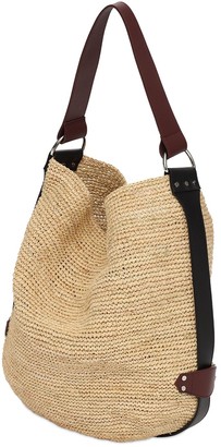 Isabel Marant Bayia Straw & Leather Tote Bag