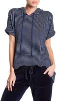 Thumbnail for your product : Allen Allen Short Sleeve Striped Hoodie