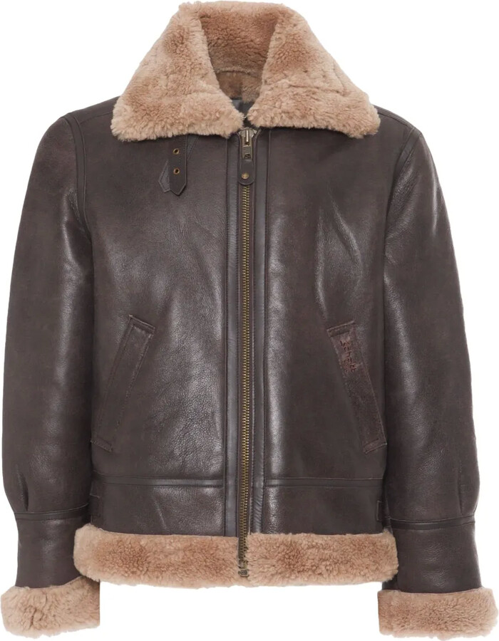 Schott Classic B-3 fur-collar leather jacket