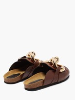 Thumbnail for your product : J.W.Anderson Chain Backless Leather Loafers - Brown