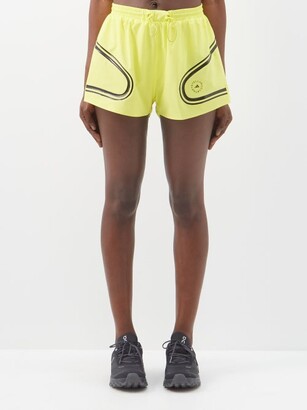 adidas by Stella McCartney Truepace Mesh-insert Recycled Fibre-blend Shorts - Neon Yellow