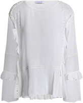 Thumbnail for your product : IRO Ruffle-trimmed Broderie Anglaise Gauze Peplum Top