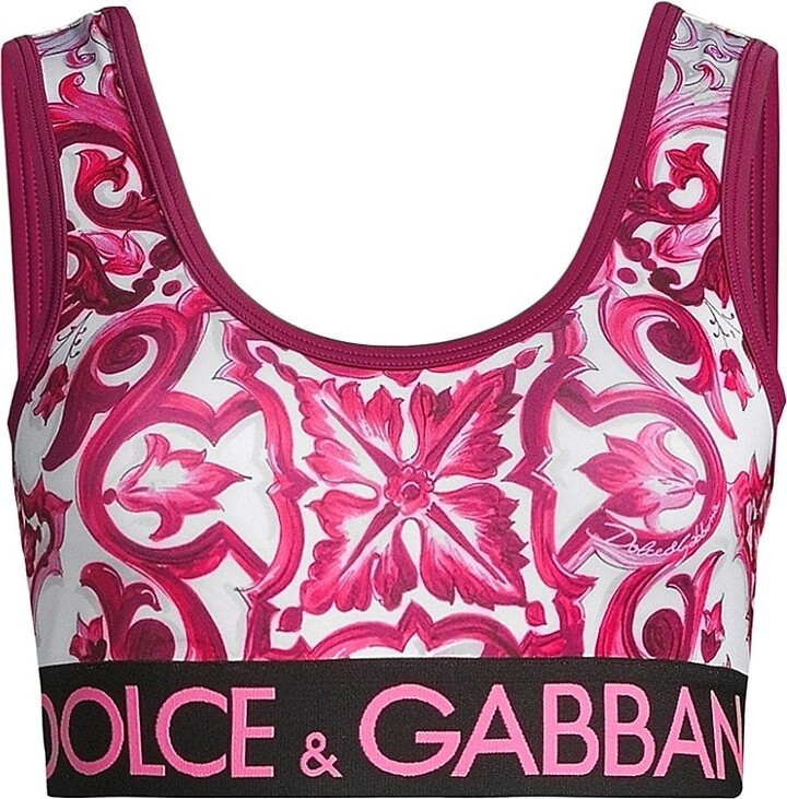Dolce & Gabbana Poppy & Zebra-Print Sports Bra - ShopStyle