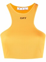 Thumbnail for your product : Off-White Logo-Print Cropped Tank Top