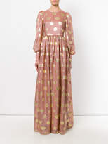Thumbnail for your product : Piccione Piccione Piccione.Piccione embroidered flared maxi dress