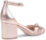 Thumbnail for your product : Badgley Mischka Lacey Metallic Leather Block-Heeled Shoes