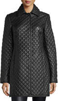 Thumbnail for your product : Neiman Marcus Leather Collection Quilted Leather Trenchcoat