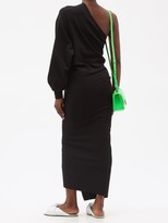Thumbnail for your product : Balenciaga One-shoulder Balloon-sleeve Jersey Dress - Black