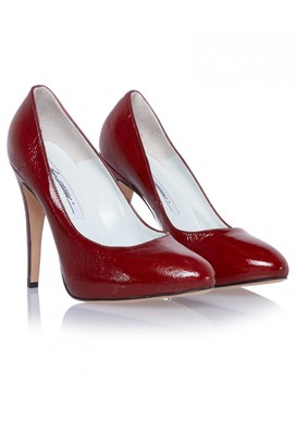 Brian Atwood Patent Leather Almond Toe Pumps