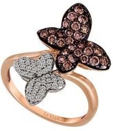 Thumbnail for your product : LeVian 14 Kt. Two-Tone Gold Chocolate & Vanilla Diamond Butterfly Ring