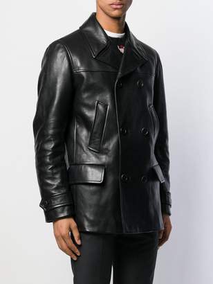Prada double breasted leather jacket