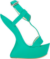 Thumbnail for your product : Giuseppe Zanotti Curved Wedge T-Strap Sandals