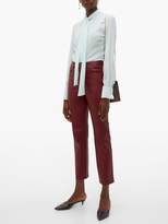 Thumbnail for your product : Alexander McQueen Pussy-bow Silk Crepe De Chine Blouse - Womens - Light Blue