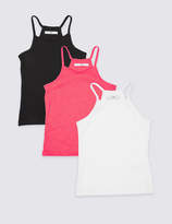 Thumbnail for your product : Marks and Spencer 3 Pack Cotton Rich Vest Tops (3-16 Years)
