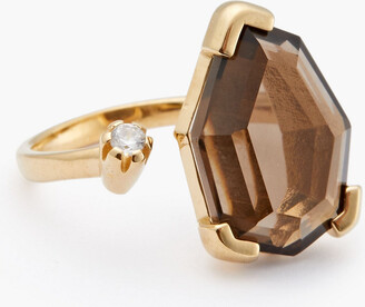 Cornelia Webb Gold-plated, quartz and Siamite ring