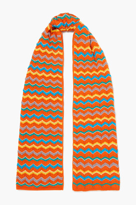 M Missoni Crochet-knit wool-blend scarf