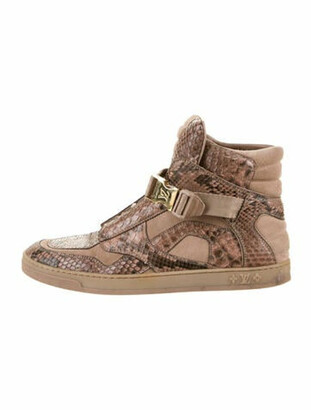 snakeskin wedge sneakers
