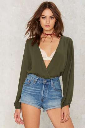 Factory Lauryn Plunging Top - Green