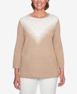 Alfred Dunner Classics Metallic Ombre Sweater