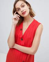 Thumbnail for your product : MANGO Button Detail Midi Dress Linen In Red