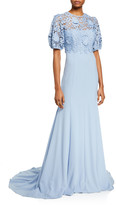 Thumbnail for your product : Lela Rose Guipure-Lace Bodice Gown