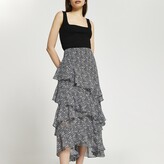 Thumbnail for your product : River Island Womens Black maxi ruffle skirt