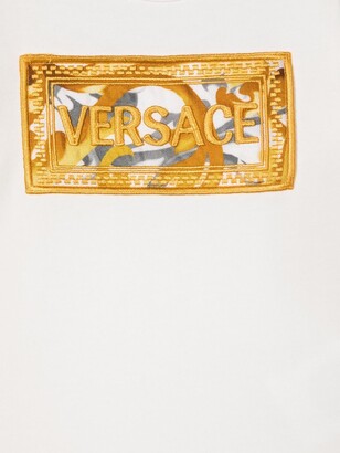 Versace Children Embroidered-Logo Babygrow
